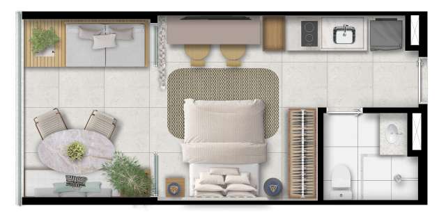 STUDIO PRIME COM VARANDA MASTER // 27,54 M² DE ÁREA PRIVATIVA